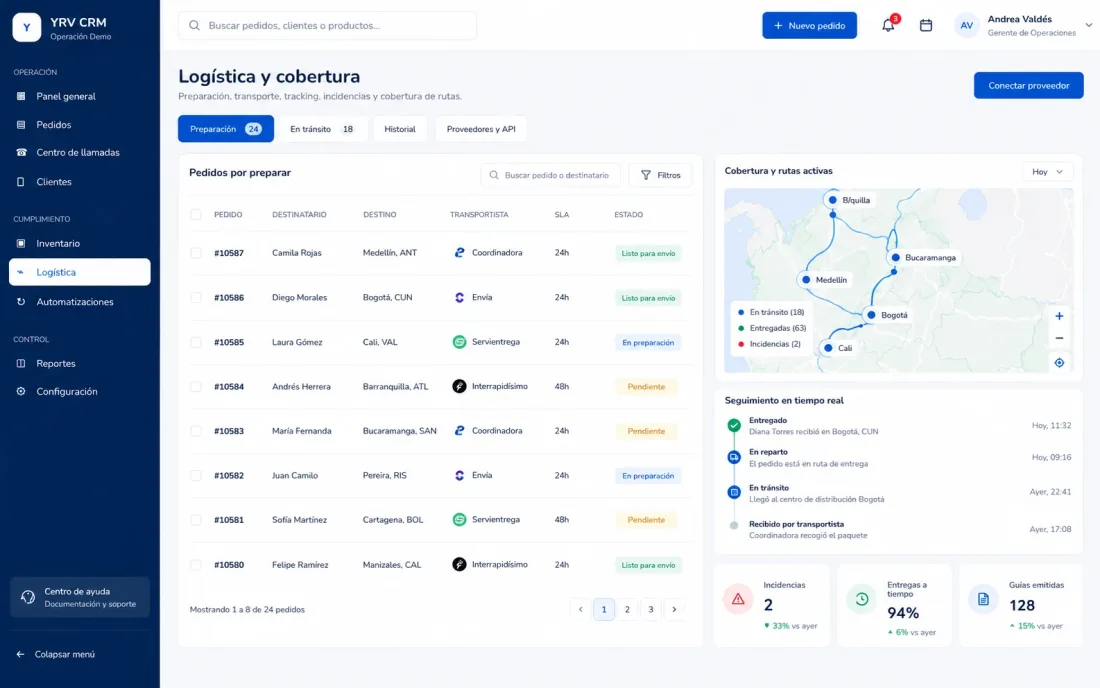 YRV CRM — Vista del proyecto 4